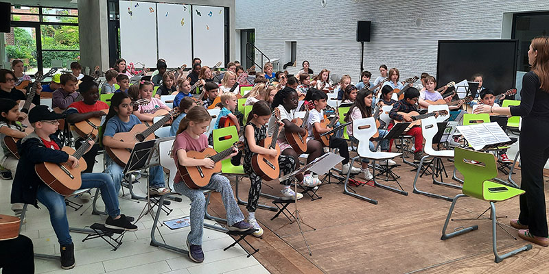 Förderprojekt: kostenloser Gitarrenunterricht in Hamburg Billstedt, ein Foto von einer Probe